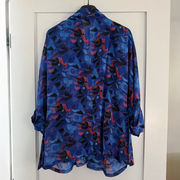 Rodebjer Women's Tennessee Blue Print Chiffon Wrap Kimono Top XS - Picture 5 of 7